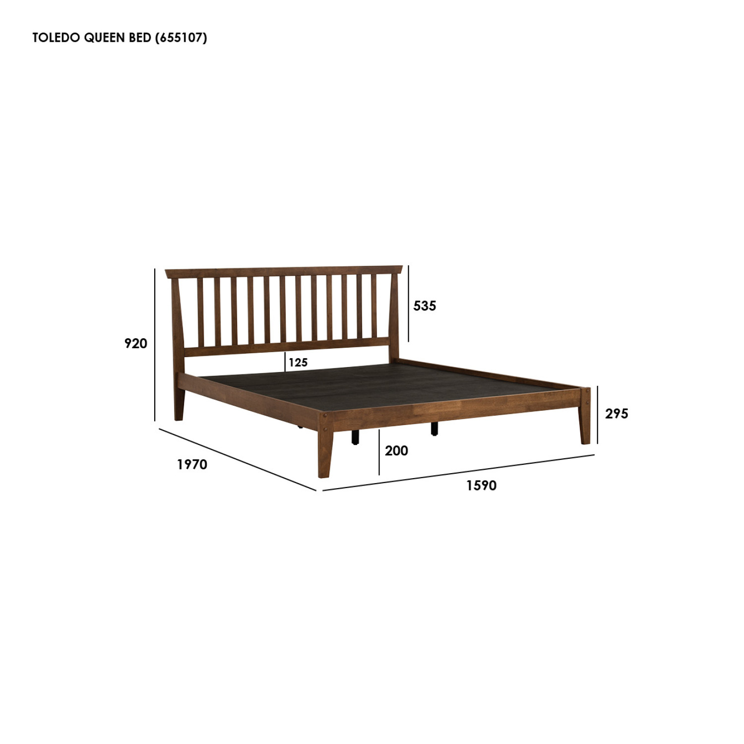 TOLEDO QUEEN BED WITH 1900MM BED PANEL 102 - Image 5
