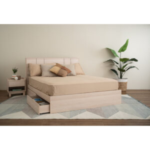HARRINGTON QUEEN BED WITH STORAGE WITH 1900MM SIDE RAIL (FIT MATTRESS SIZE 1500X1900)